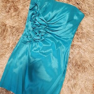 Jessica McClintock Turquoise Strapless Dress Size 9